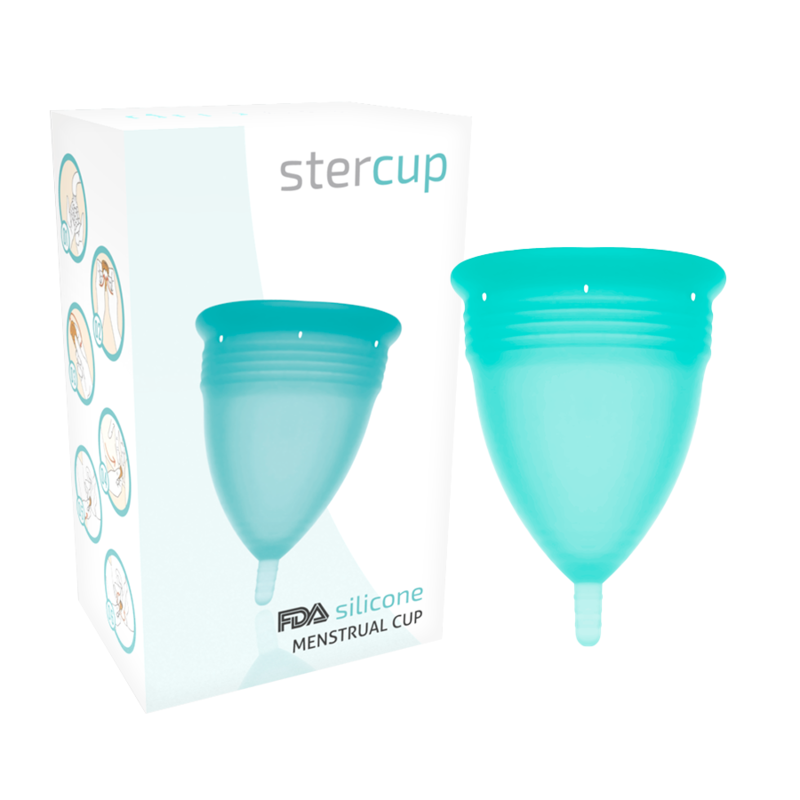 STERCUP - COUPE MENSTRUELLE EN SILICONE AIGUE-MARINE FDA - TAILLE L
