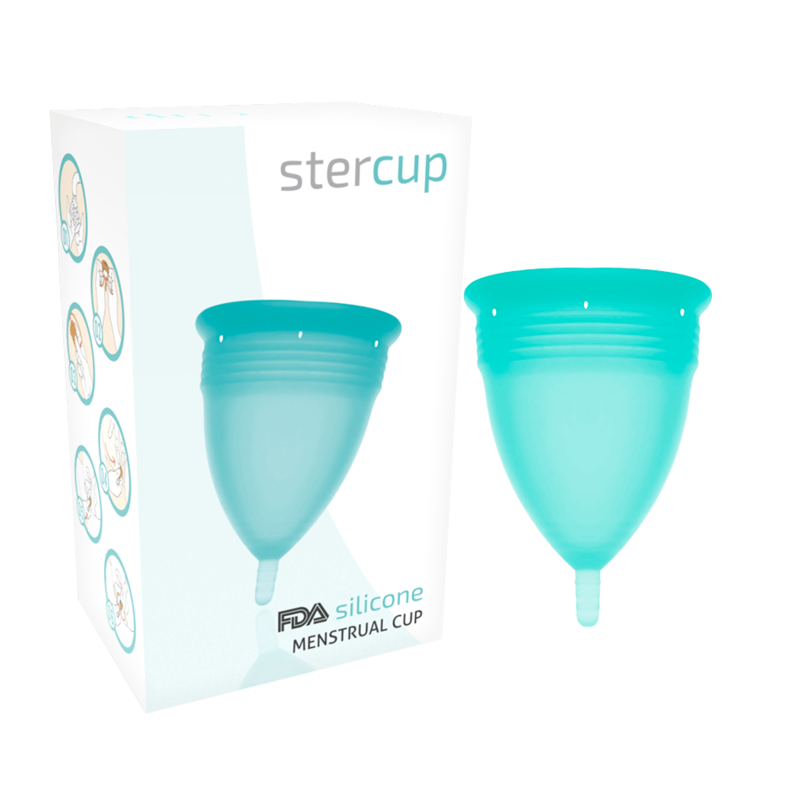STERCUP - COUPE MENSTRUELLE EN SILICONE AIGUE-MARINE FDA - TAILLE S