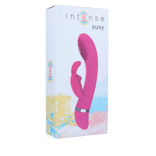 INTENSE - VIBRATEUR LAPIN OSCILLANT EN SILICONE ROSE SUSY
