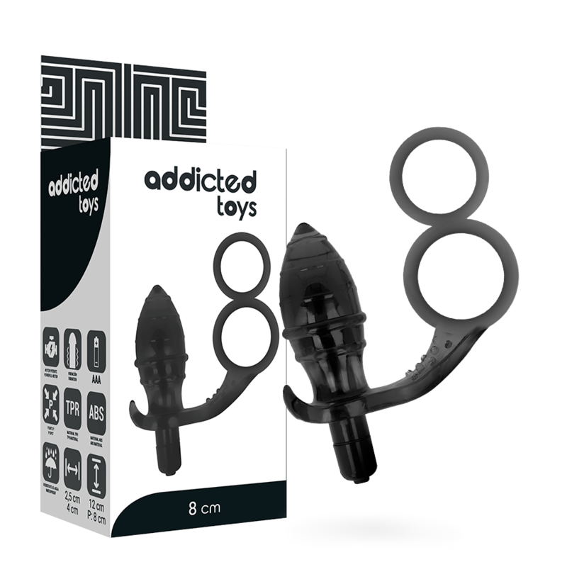 ADDICTED TOYS - PLUG ANAL NOIR À DOUBLE ANNEAU