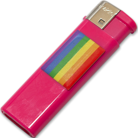 FIERTÉ - BRIQUET FUSCIA AVEC DRAPEAU LGBT