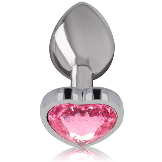 INTENSE - PLUG ANAL EN ALUMINIUM ET MÉTAL COEUR ROSE TAILLE L