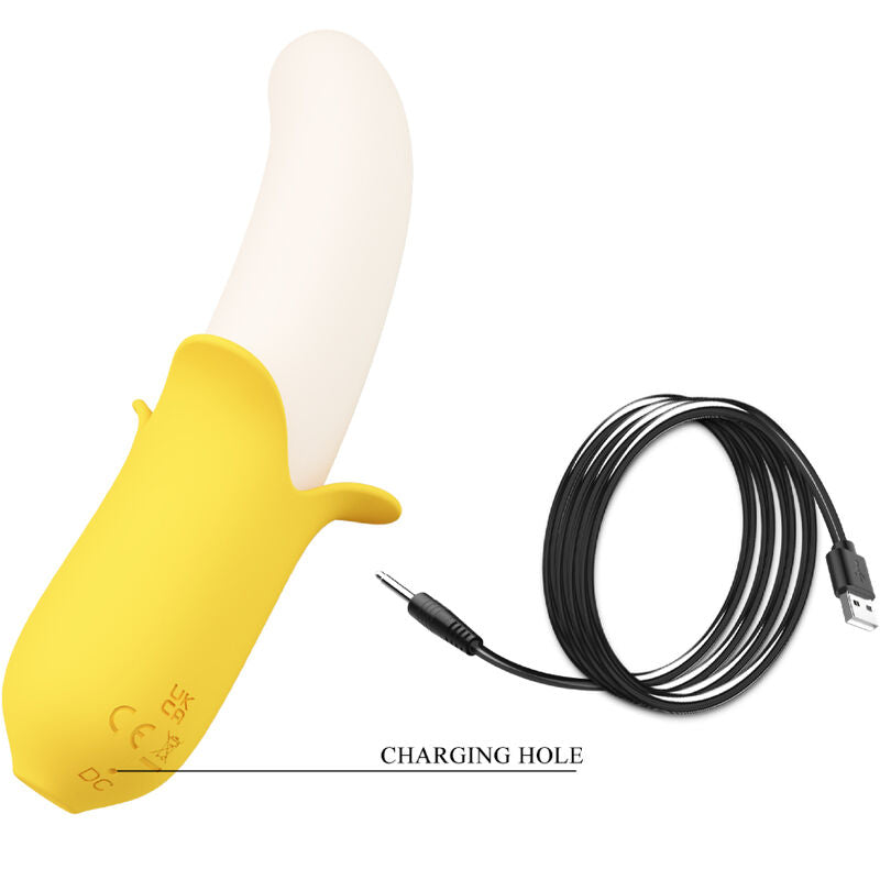 PRETTY LOVE - BANANA GEEK SUPER POWER 7 VIBRATIONS HAUT ET BAS SILICONE NOIR