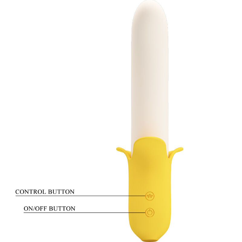 PRETTY LOVE - BANANA GEEK SUPER POWER 7 VIBRATIONS HAUT ET BAS SILICONE NOIR
