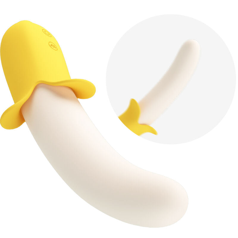 PRETTY LOVE - BANANA GEEK SUPER POWER 7 VIBRATIONS HAUT ET BAS SILICONE NOIR