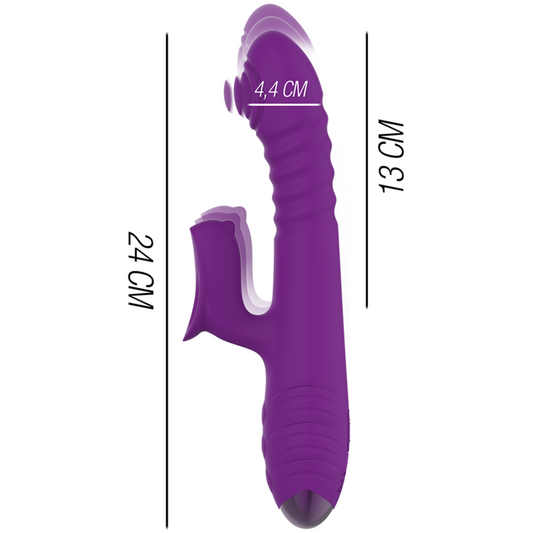 INTENSE - IGGY VIBRATEUR MULTIFONCTIONNEL RECHARGEABLE HAUT ET BAS AVEC STIMULATEUR DE CLITORIS VIOLET