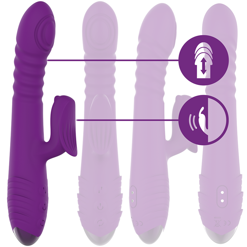 INTENSE - IGGY MULTIFUNCTIONAL RECHARGEABLE UP & DOWN VIBRATOR WITH CLITORIS STIMULATOR PURPLE