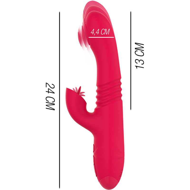INTENSE - DUA MULTIFUNCTIONAL RECHARGEABLE UP & DOWN VIBRATOR WITH RED TONGUE