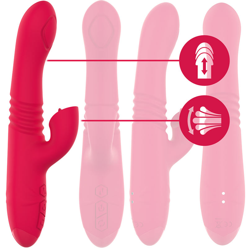 INTENSE - DUA MULTIFUNCTIONAL RECHARGEABLE UP & DOWN VIBRATOR WITH RED TONGUE