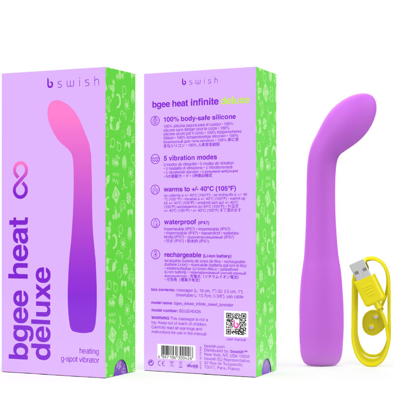 B SWISH - BGEE HEAT INFINITE DELUXE VIBRATEUR RECHARGEABLE EN SILICONE LAVANDE