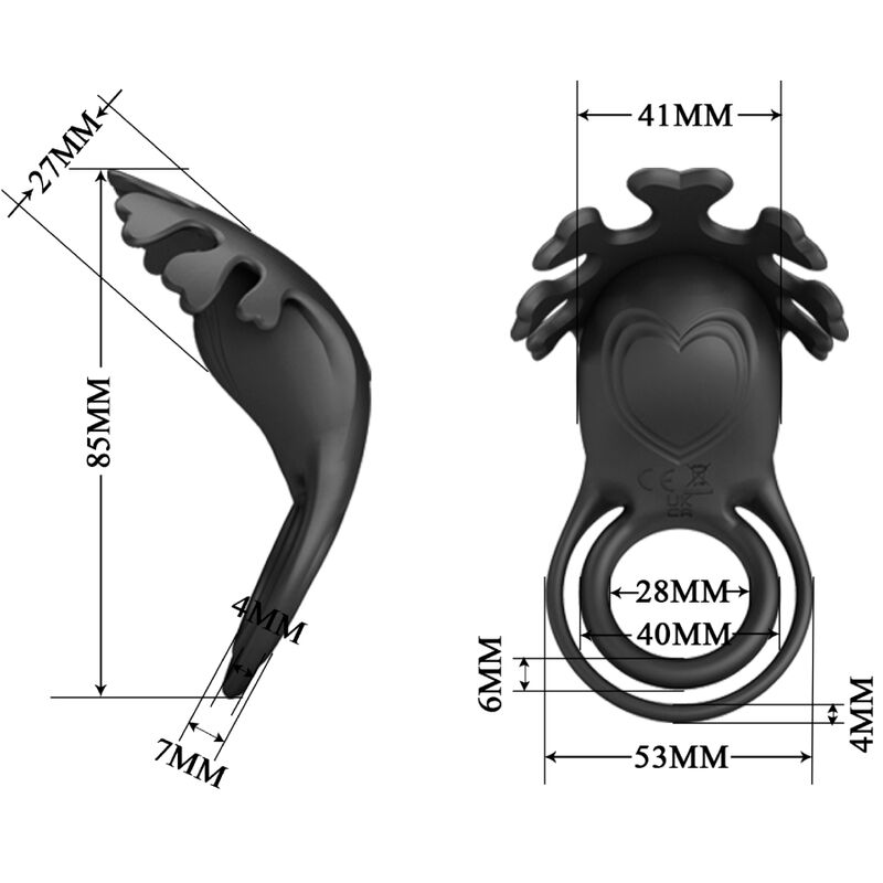 PRETTY LOVE - RUBEN BAGUE VIBRANTE 7 VIBRATIONS SILICONE NOIR