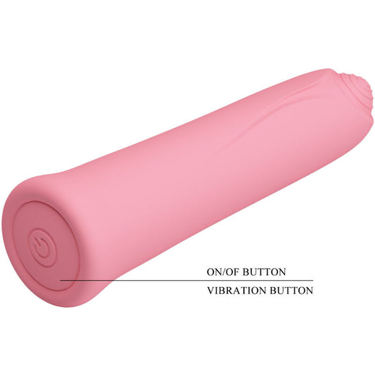 PRETTY LOVE - CURTIS MINI VIBRATEUR SUPER PUISSANT 12 VIBRATIONS SILICONE ROSE