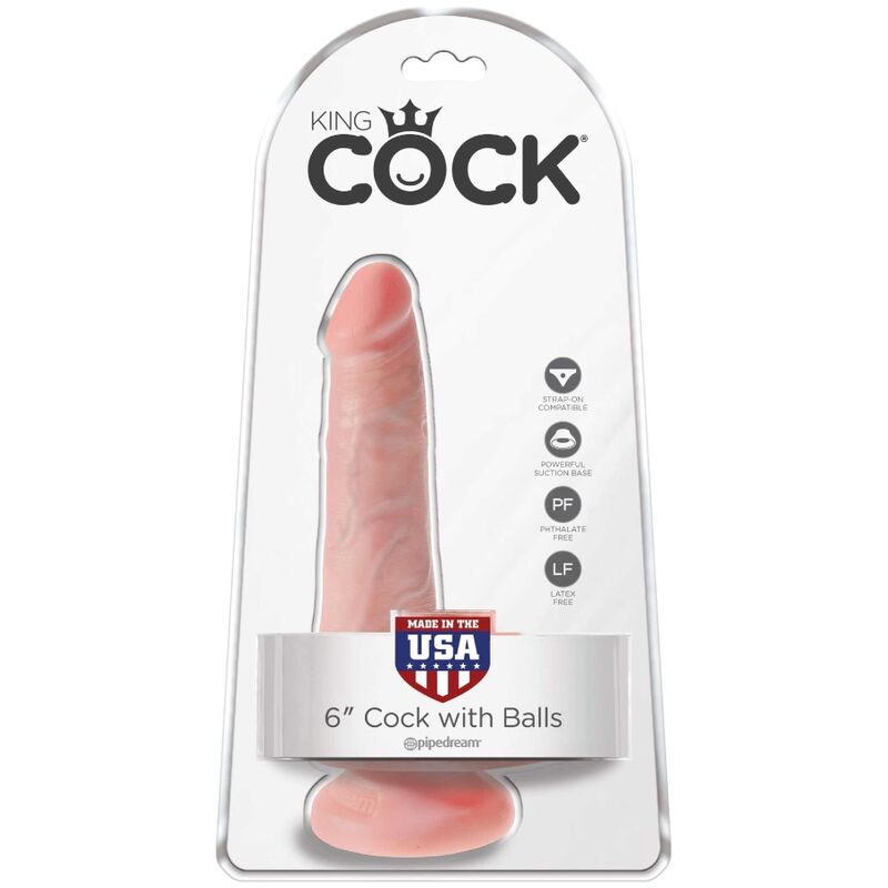 KING COCK - PÉNIS RÉALISTE AVEC TESTICULES 13,5 CM NATUREL