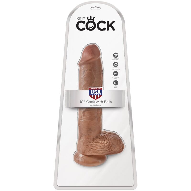 KING COCK - PÉNIS RÉALISTE AVEC TESTICULES 19,8 CM CANDY