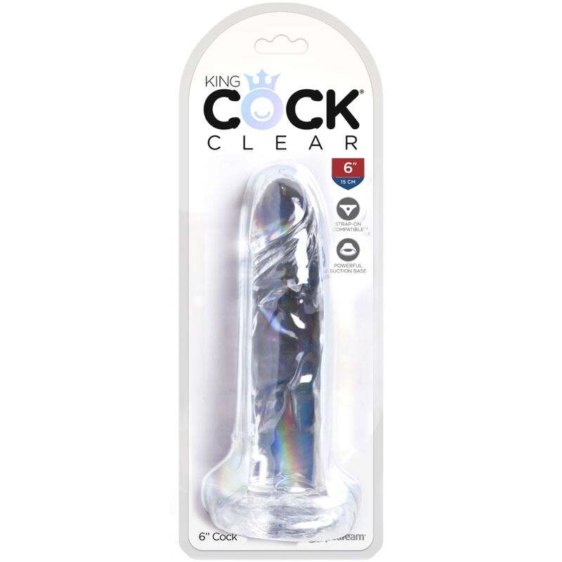 KING COCK - PÉNIS RÉALISTE TRANSPARENT 15,5 CM