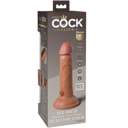 KING COCK - VIBRATEUR DILDO RÉALISTE ELITE & SILICONE 15,2 CM CANDY