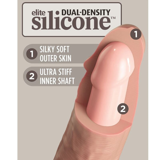 KING COCK - VIBRATEUR RÉALISTE ELITE & GODE EN SILICONE 15,2 CM