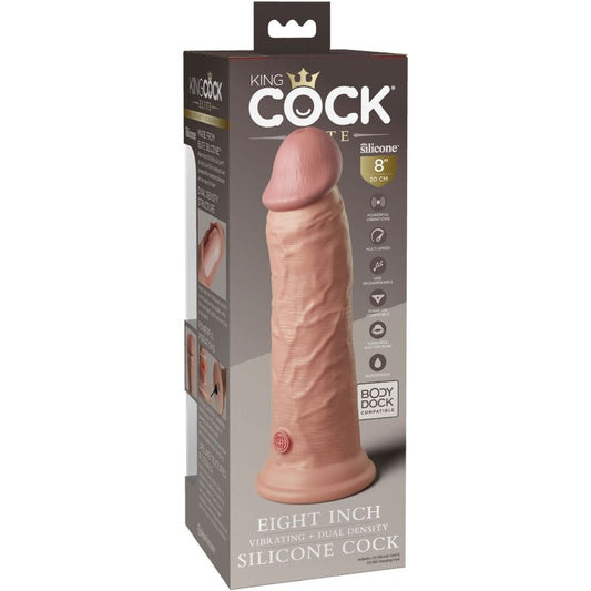 KING COCK - VIBRATEUR RÉALISTE ELITE & GODE EN SILICONE 20,3 CM