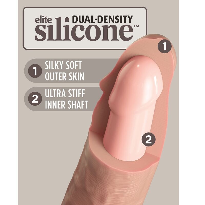 KING COCK - VIBRATEUR DILDO RÉALISTE ELITE & TÉLÉCOMMANDE EN SILICONE 23 CM