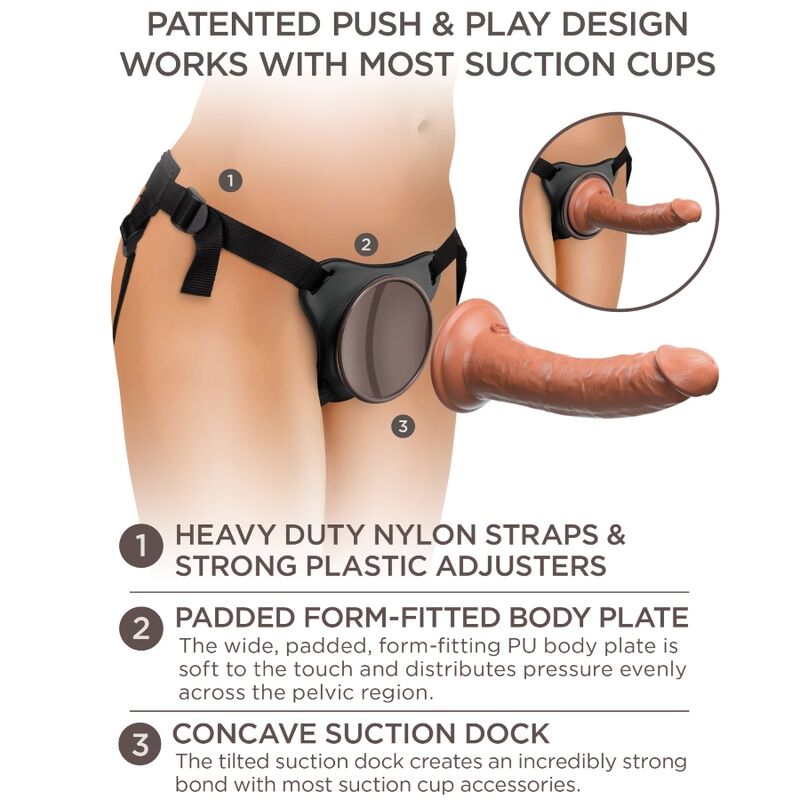 KING COCK - HARNAIS RÉGLABLE CONFORTABLE ELITE AVEC GODE 17,8 CM