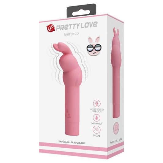 PRETTY LOVE - VIBRATEUR LAPIN EN SILICONE ROSE GERARDO