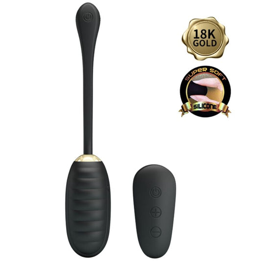 PRETTY LOVE - DOREEN LUXURY VIBRATING EGG RECHARGEABLE BLACK REMOTE CONTROL