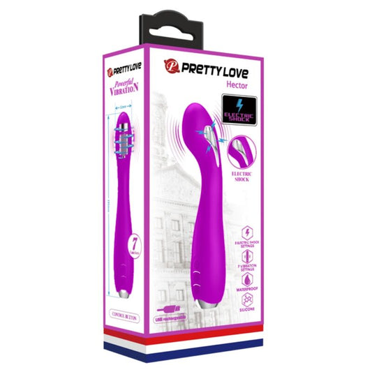 PRETTY LOVE - HECTOR VIBRATEUR ÉLECTROCHOC RECHARGEABLE ET ÉTANCHE VIOLET