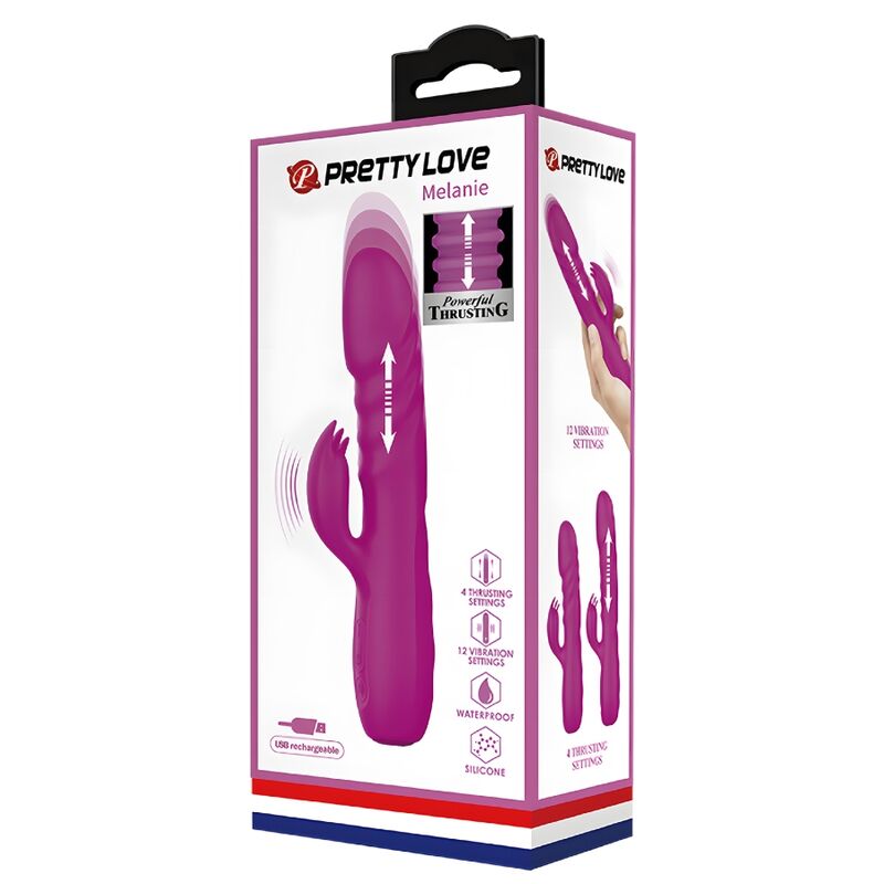 PRETTY LOVE - MELANIE RECHARGEABLE PURPLE RABBIT VIBRATOR