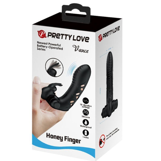 PRETTY LOVE - MANCHON DE DOIGT VIBRANT VANCE BLACK RABBIT