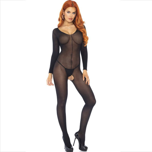 LEG AVENUE - BODYSTOCKING NOIR À MANCHES LONGUES