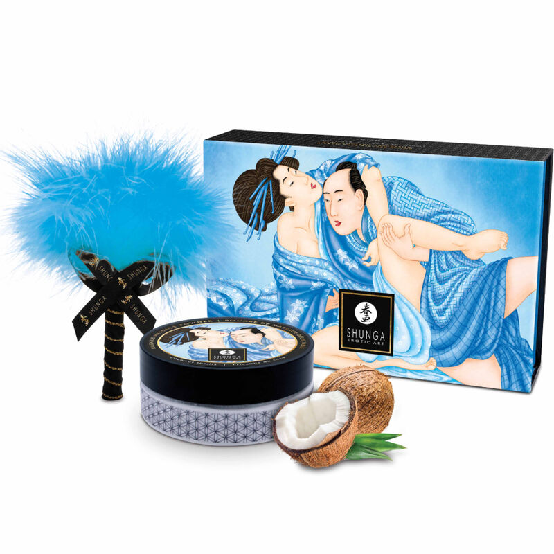 SHUNGA - KIT DE POUDRE DE MASSAGE À LA NOIX DE COCO COMESTIBLE
