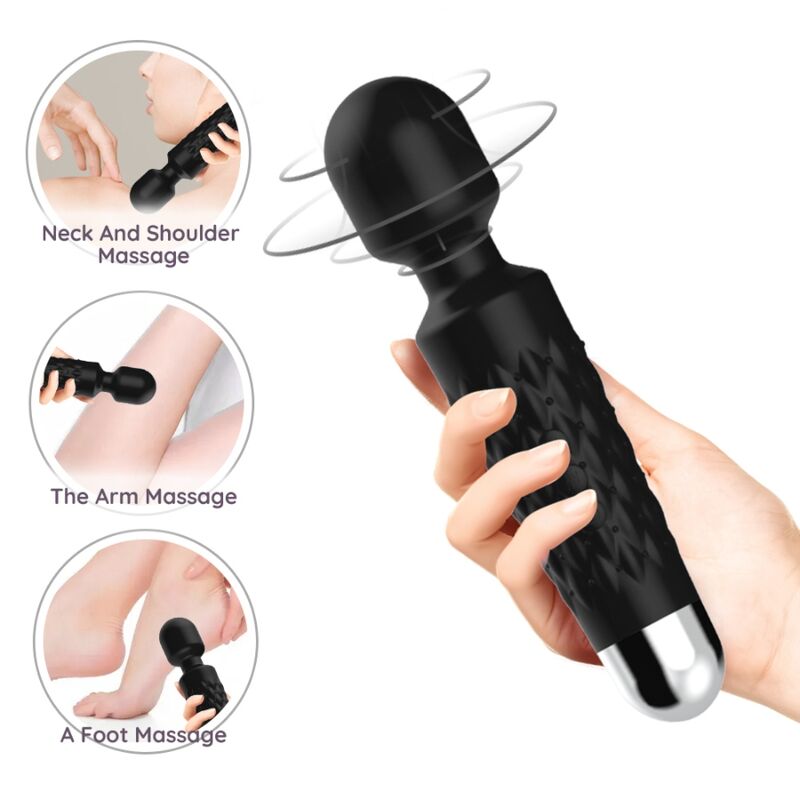 ARMONY - MASSEUR ET VIBRATEUR POSTMAN TÊTE FLEXIBLE NOIR