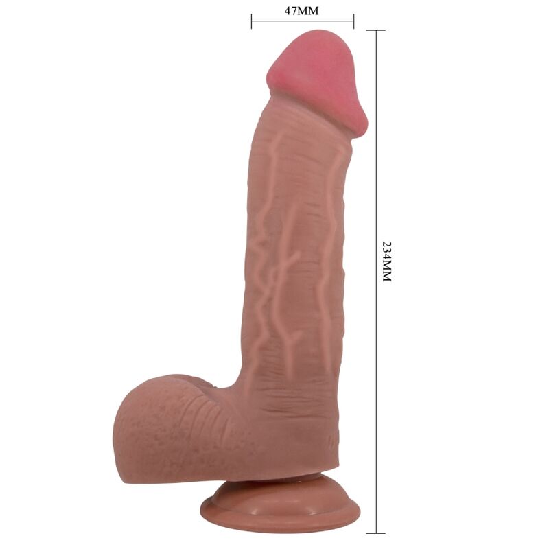 PRETTY LOVE - SÉRIE SLIDING SKIN GODE RÉALISTE AVEC VENTOUSE MULATO SLIDING SKIN 23,4 CM