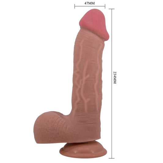 PRETTY LOVE - SÉRIE SLIDING SKIN GODE RÉALISTE AVEC VENTOUSE MULATO SLIDING SKIN 23,4 CM