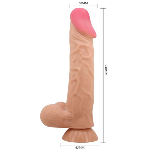 PRETTY LOVE - SÉRIE SLIDING SKIN GODE RÉALISTE AVEC VENTOUSE PEAU COULISSANTE NATURELLE TÉLÉCOMMANDE 24 CM