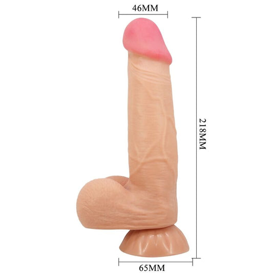 PRETTY LOVE - SÉRIE SLIDING SKIN GODE RÉALISTE AVEC VENTOUSE PEAU COULISSANTE NATURELLE TÉLÉCOMMANDE 21,8 CM