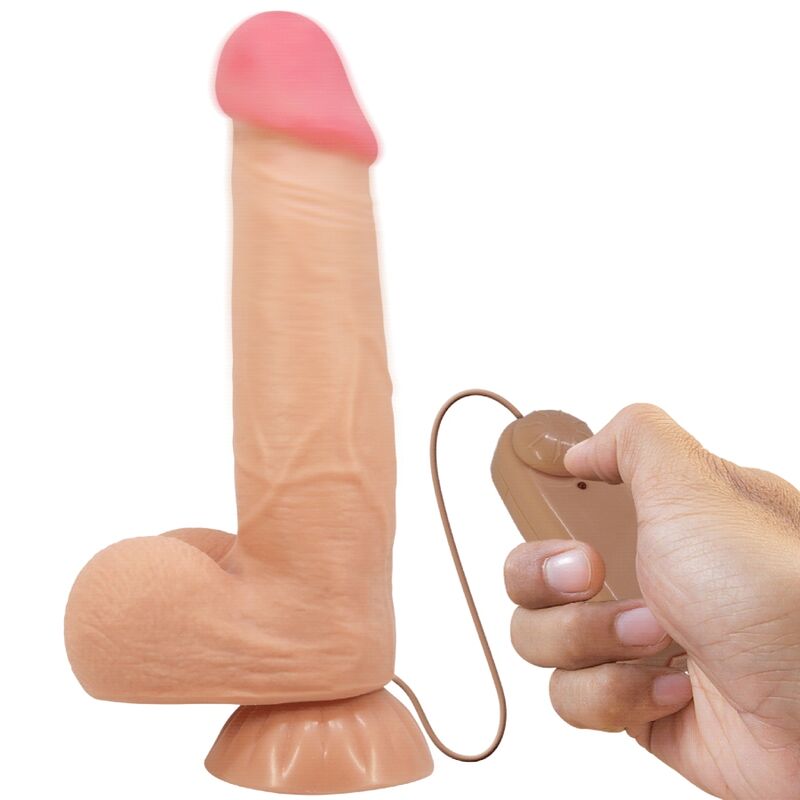 PRETTY LOVE - SÉRIE SLIDING SKIN GODE RÉALISTE AVEC VENTOUSE PEAU COULISSANTE NATURELLE TÉLÉCOMMANDE 21,8 CM
