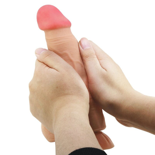 PRETTY LOVE - SÉRIE SLIDING SKIN GODE RÉALISTE AVEC VENTOUSE PEAU COULISSANTE NATURELLE TÉLÉCOMMANDE 21,8 CM
