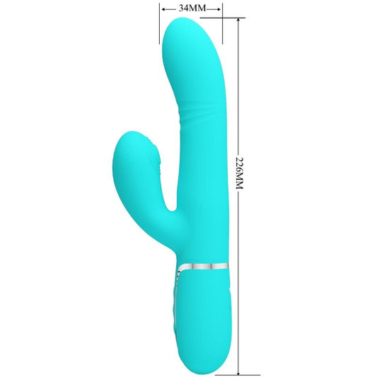PRETTY LOVE - VIBRATEUR POINT G MULTIFONCTION AQUA GREEN