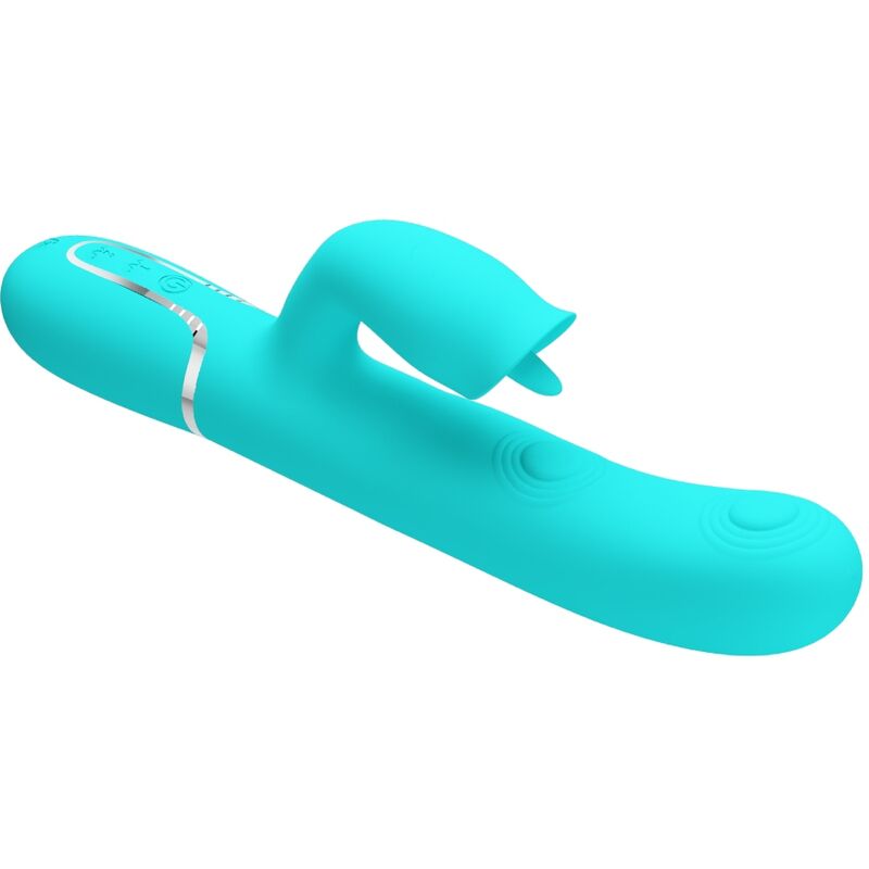 PRETTY LOVE - AQUA GREEN LICKING RABBIT VIBRATOR