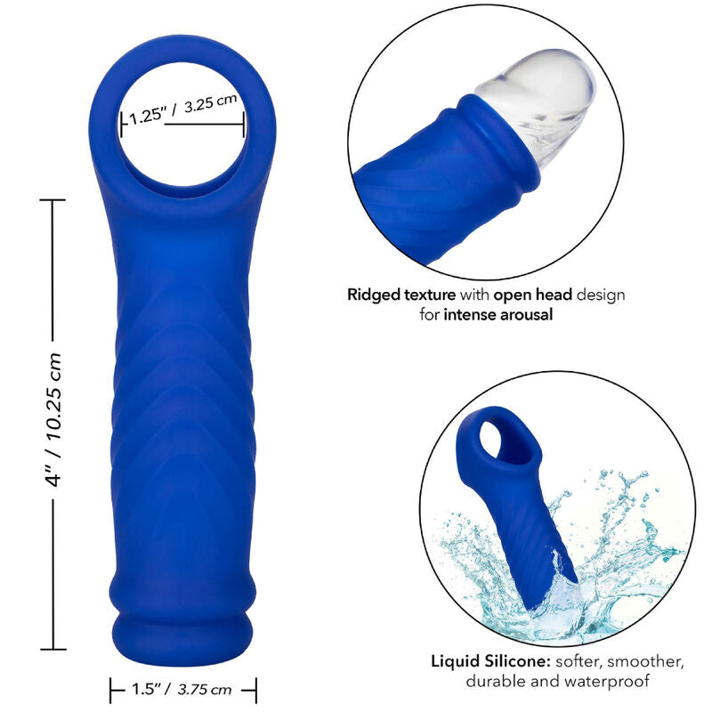 CALEXOTICS - MANCHON DE PÉNIS EN SILICONE LIQUIDE ADMIRAL WAVE BLEU