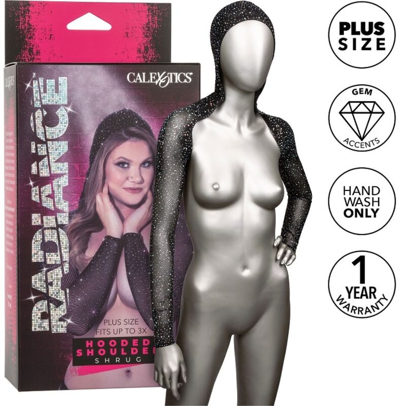 CALEXOTICS - Boléro à capuche avec strass RADIANCE, grande taille