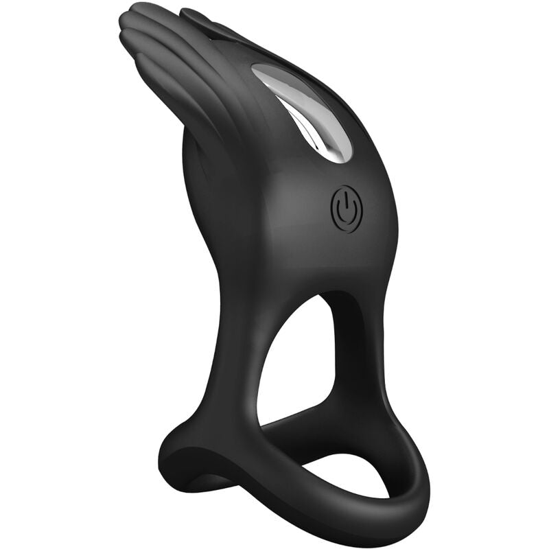 PRETTY LOVE - ANNEAU VIBRANT SILAS 7 VIBRATIONS SILICONE NOIR