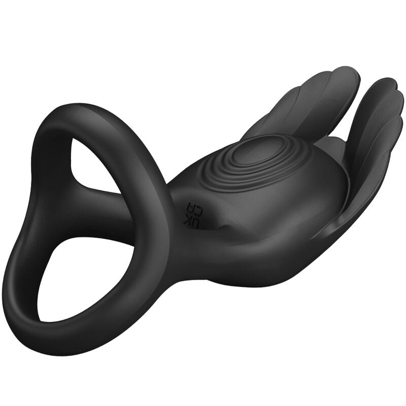 PRETTY LOVE - ANNEAU VIBRANT SILAS 7 VIBRATIONS SILICONE NOIR