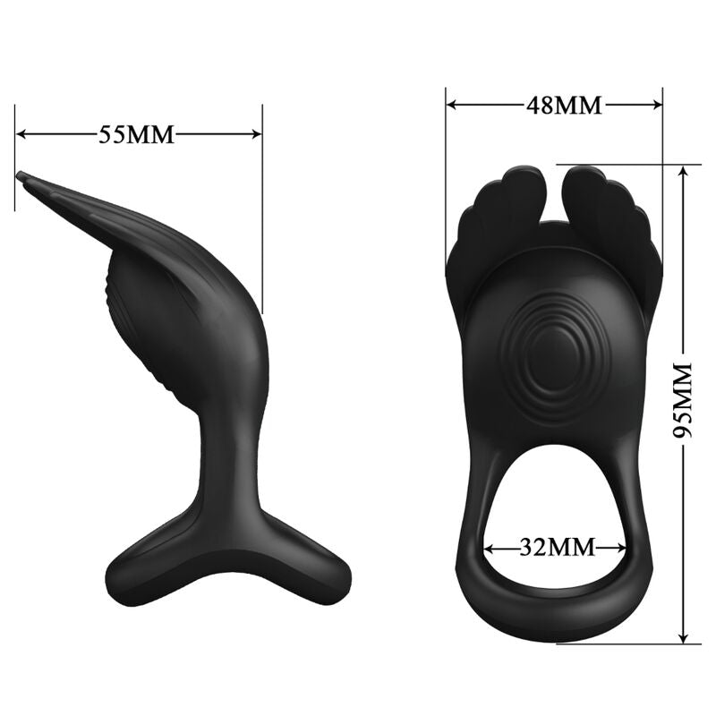 PRETTY LOVE - ANNEAU VIBRANT SILAS 7 VIBRATIONS SILICONE NOIR
