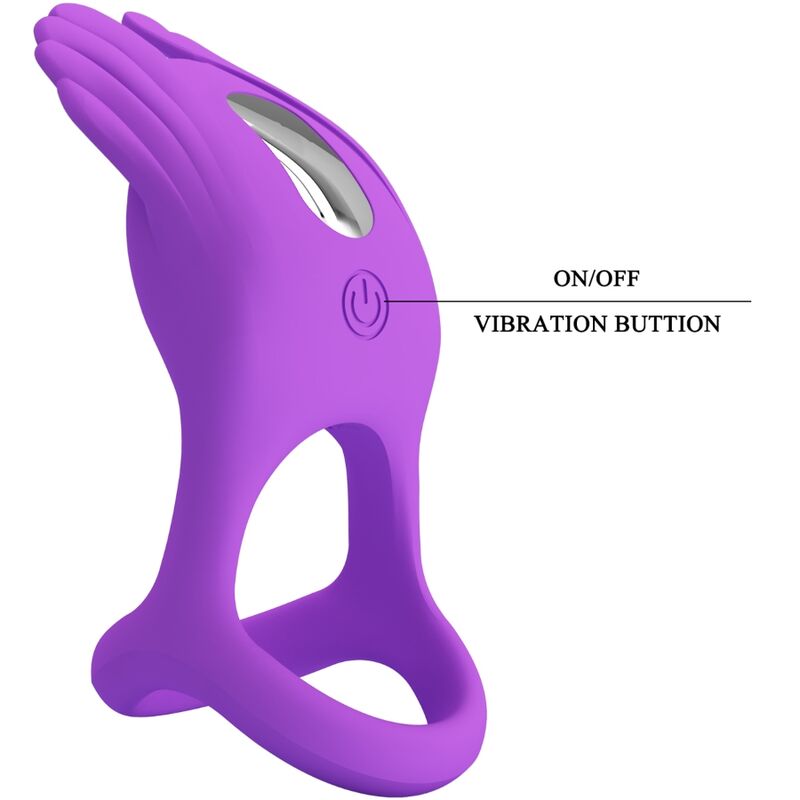 PRETTY LOVE - BAGUE VIBRANTE SILAS 7 VIBRATIONS LILAS SILICONE