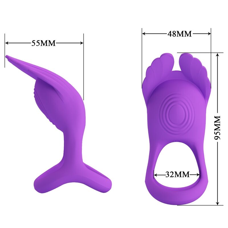 PRETTY LOVE - BAGUE VIBRANTE SILAS 7 VIBRATIONS LILAS SILICONE