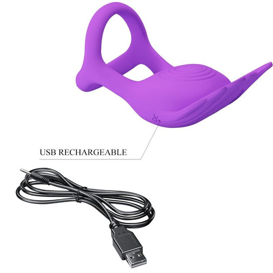 PRETTY LOVE - BAGUE VIBRANTE SILAS 7 VIBRATIONS LILAS SILICONE