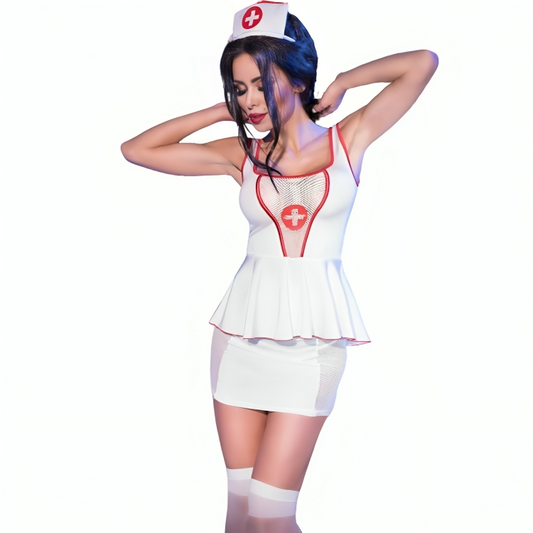 CHILIROSE - CR 4160 HAUT ET JUPE DE COSTUME D'INFIRMIÈRE S/M