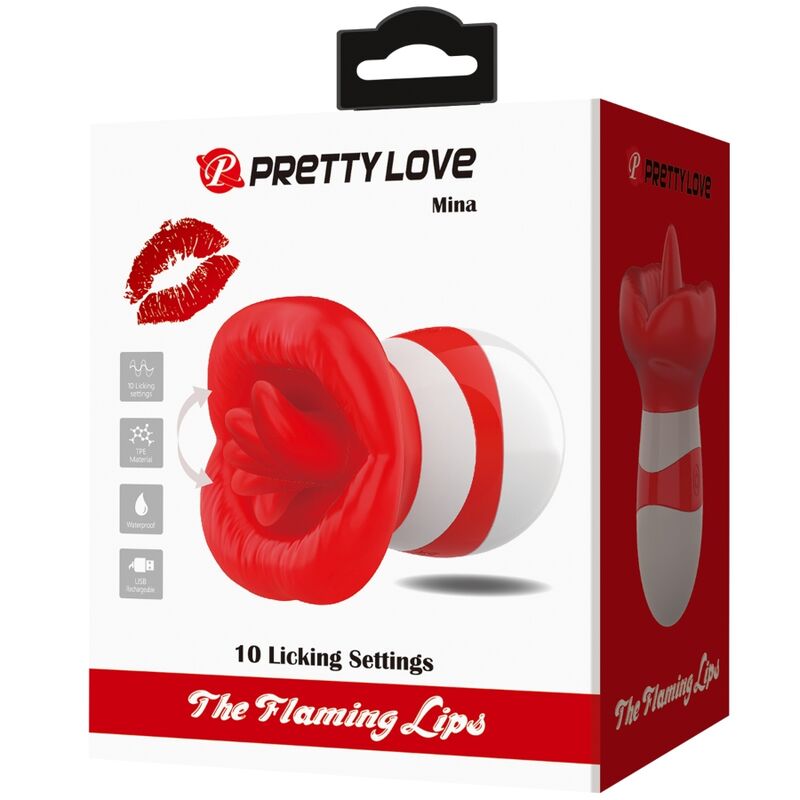 PRETTY LOVE - STIMULATEUR DE LANGUE ROUGE LÉGER MINA
